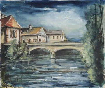 Mauricio de Vlaminck Painting - El puente del pueblo Maurice de Vlaminck